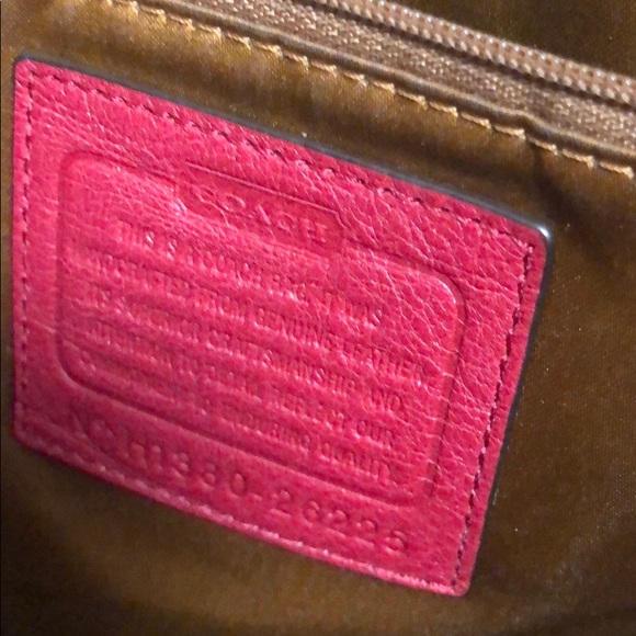 Red Coach Tote with Gold Hardware - Great Work Bag - Picture 4 of 10